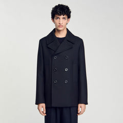 Sandro / Wool blend peacoat Navy Blue