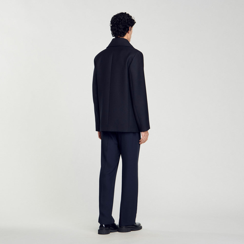 Sandro / Wool blend peacoat Navy Blue