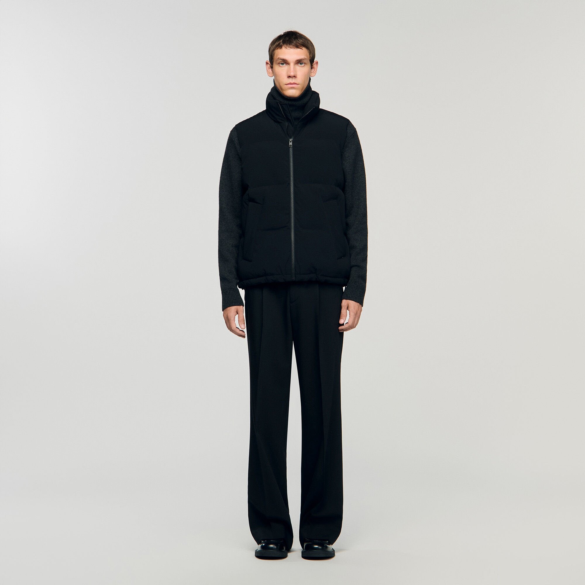 Sandro / Sleeveless technical puffer Black