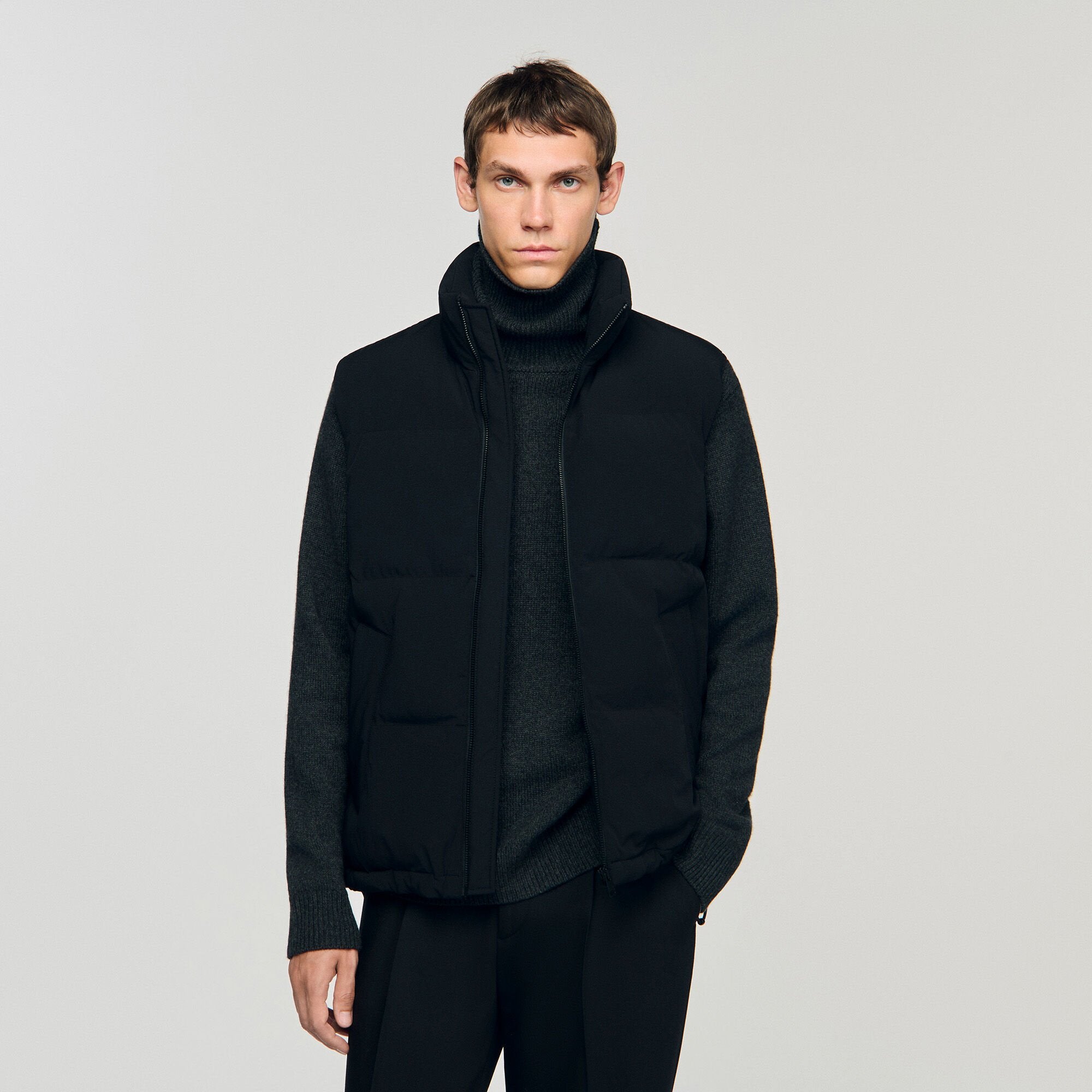 Sandro / Sleeveless technical puffer Black