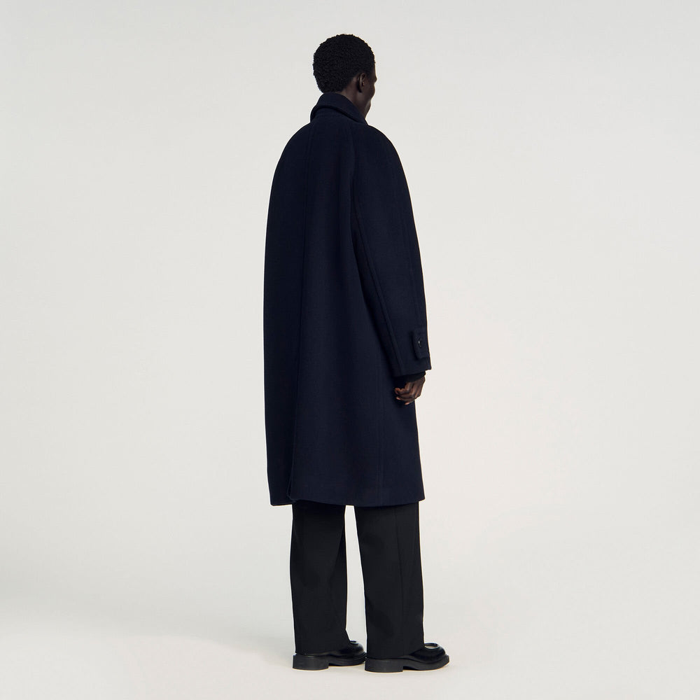 Sandro / Double-breasted wool coat Navy Blue