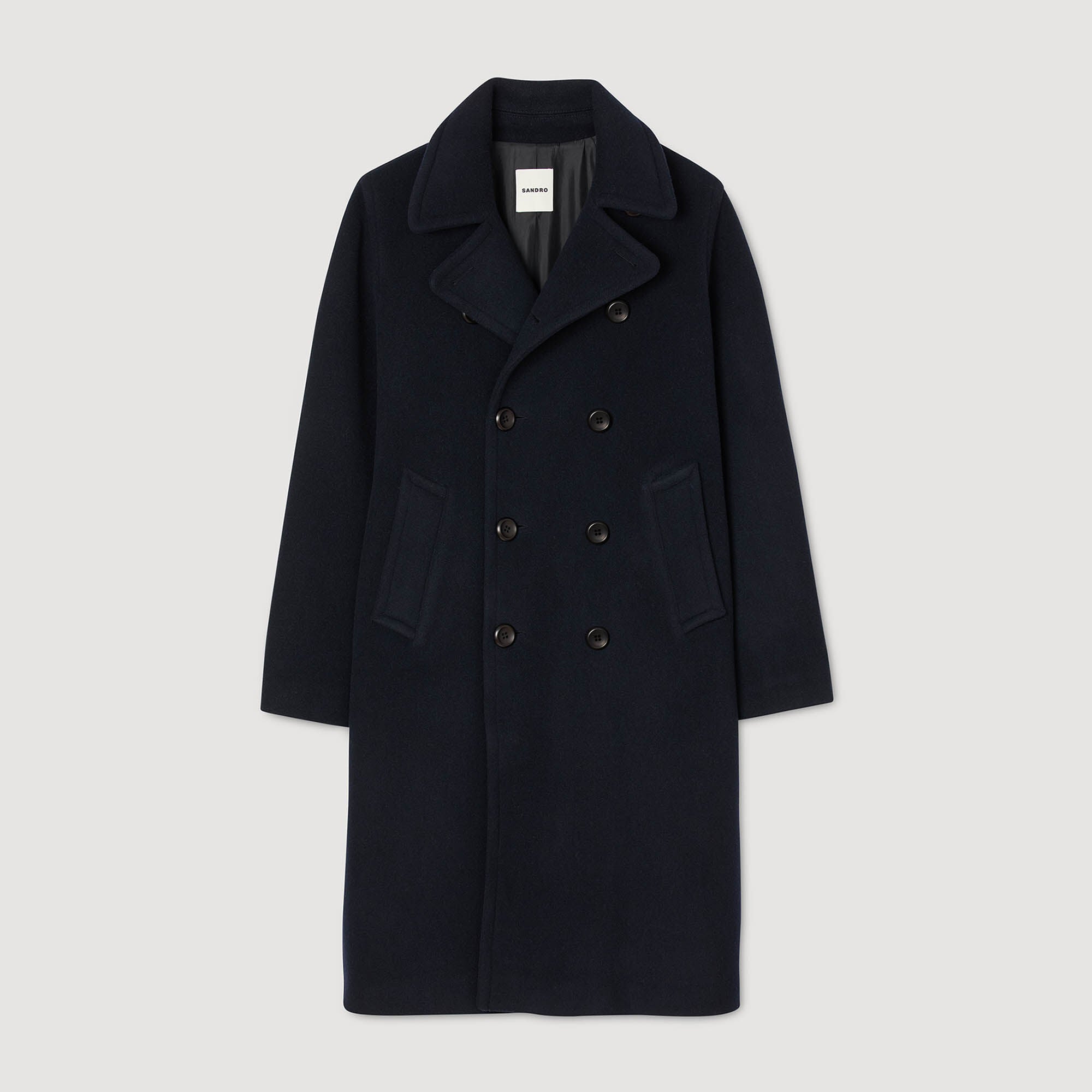 Sandro / Double-breasted wool coat Navy Blue