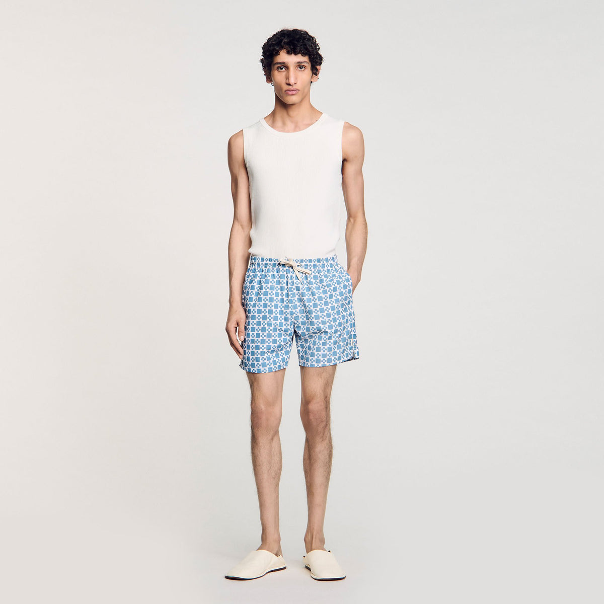 Sandro / Square Cross swim shorts Blue Sky
