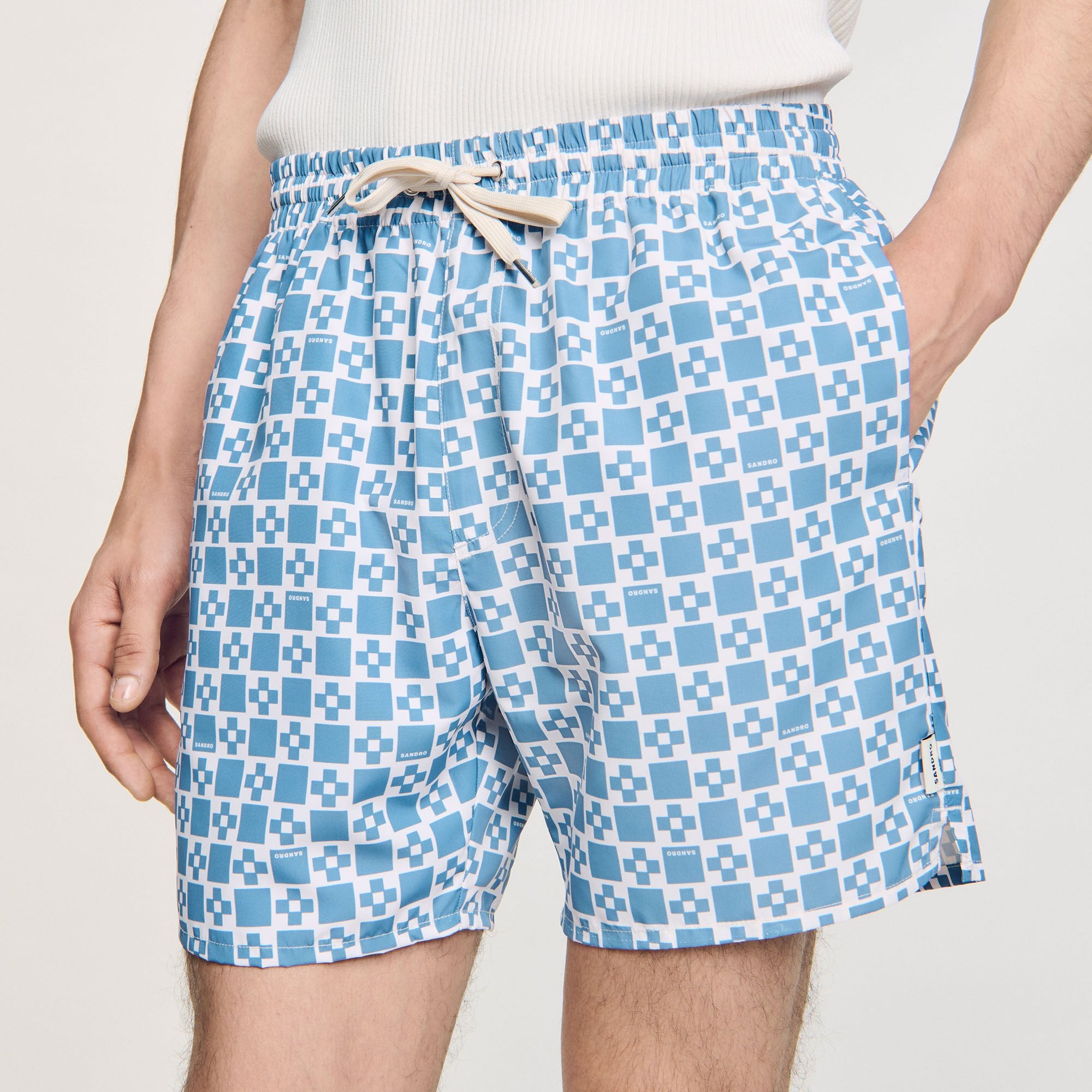 Sandro / Square Cross swim shorts Blue Sky