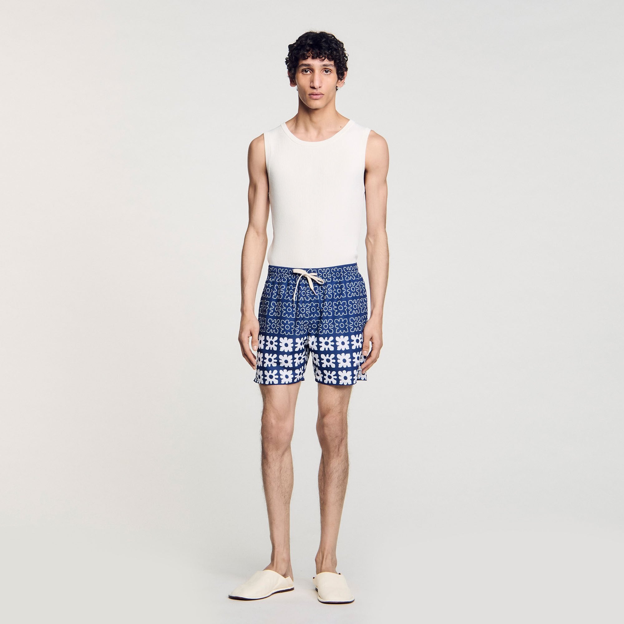 Sandro / Floral print swim trunks Midnight Blue