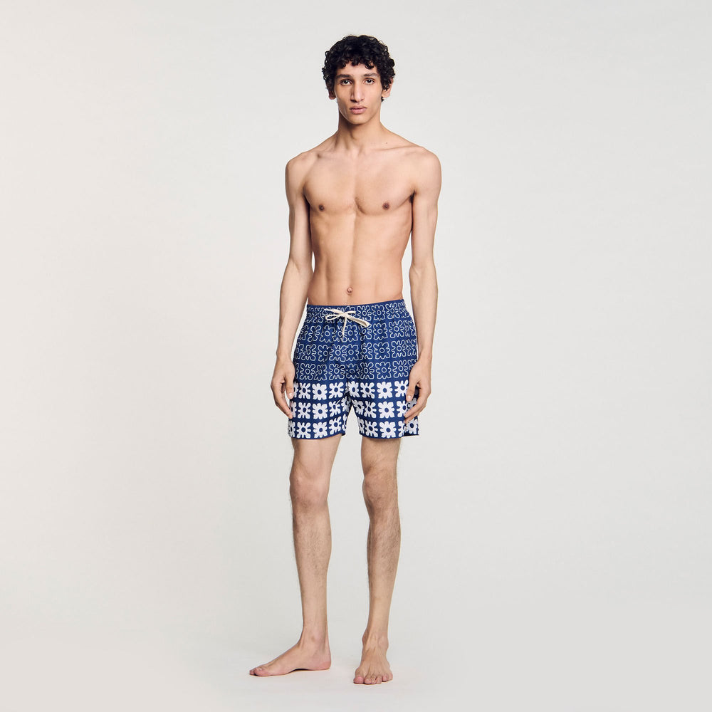 Sandro / Floral print swim trunks Midnight Blue