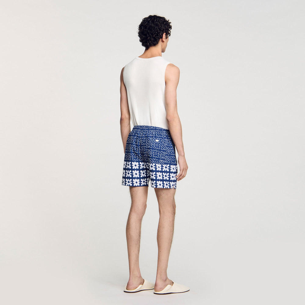 Sandro / Floral print swim trunks Midnight Blue
