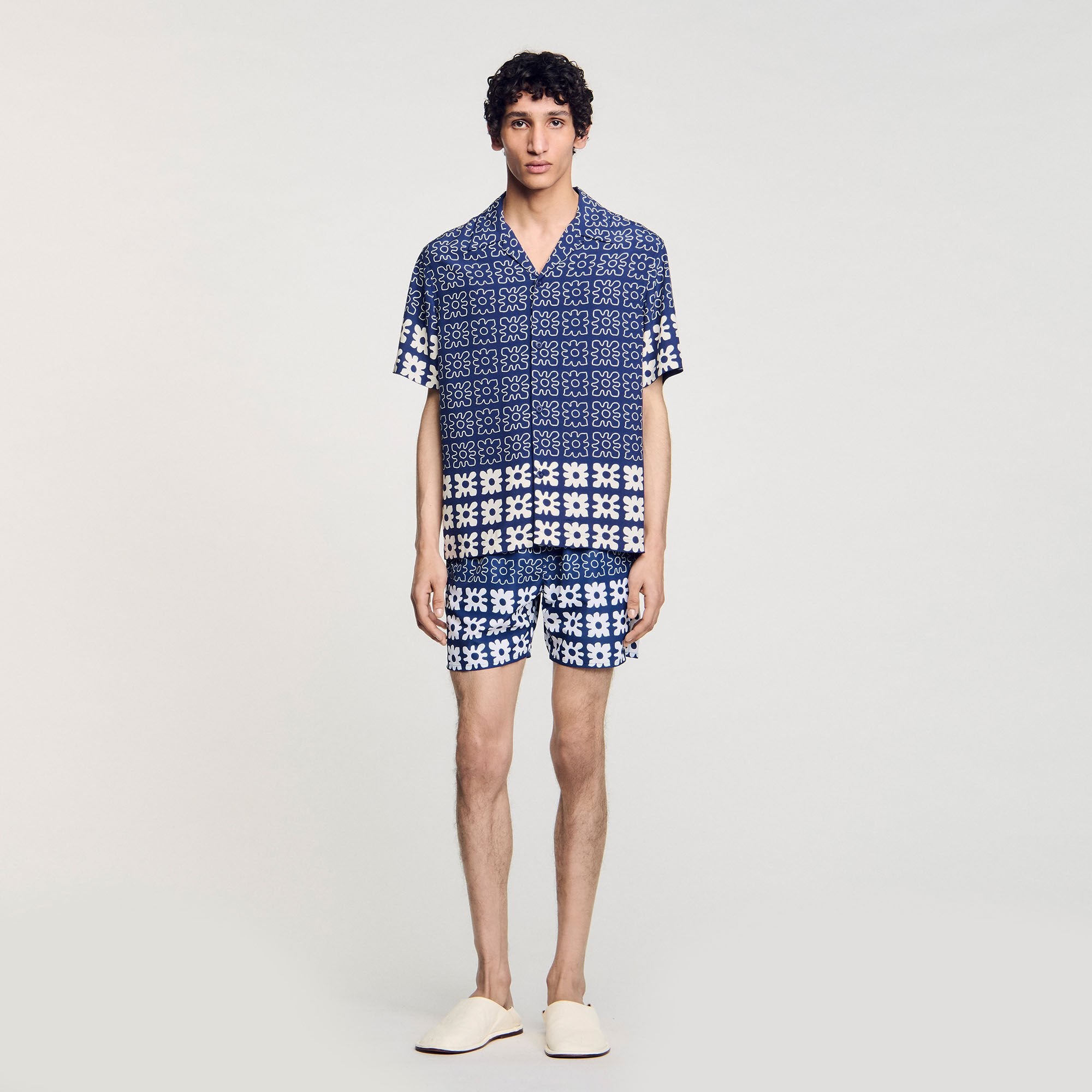 Sandro / Floral print swim trunks Midnight Blue