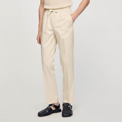 Sandro / Elasticated straight-leg trousers Light Beige