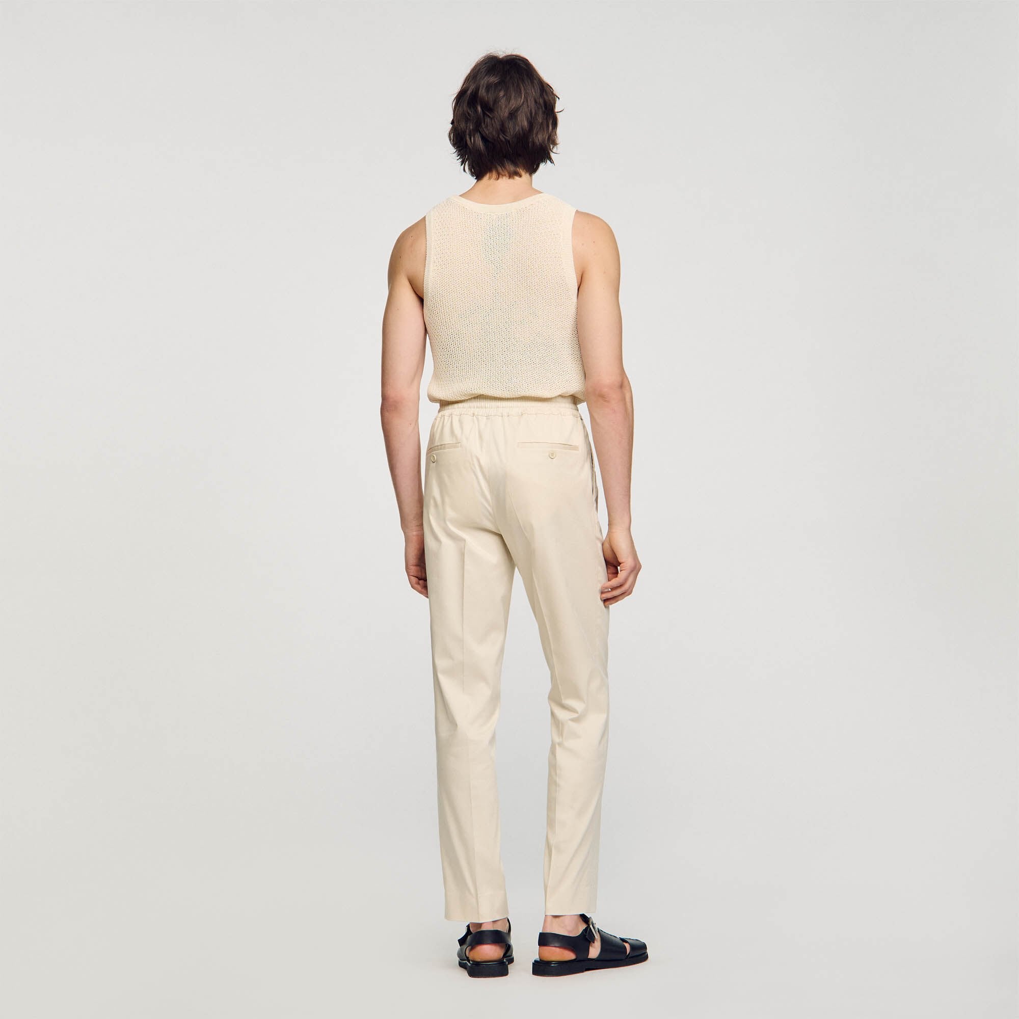 Sandro / Elasticated straight-leg trousers Light Beige