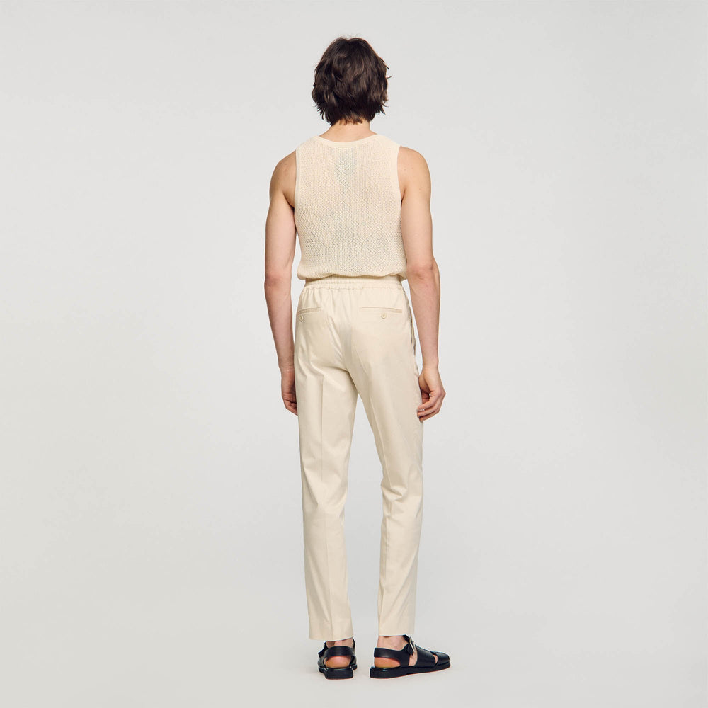 Sandro / Elasticated straight-leg trousers Light Beige