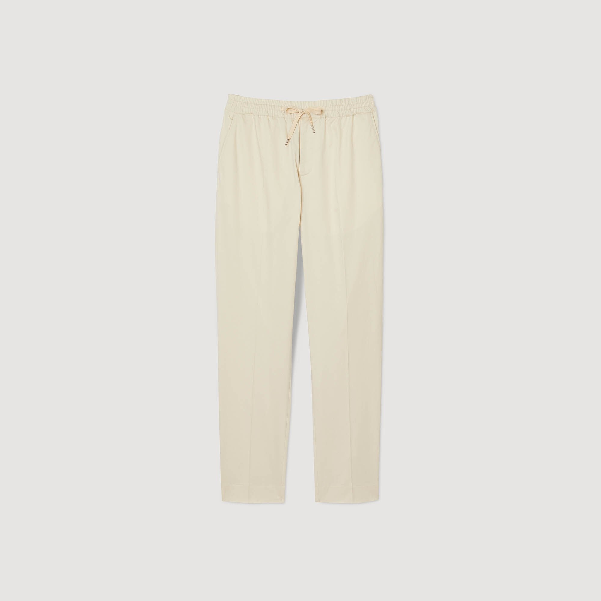 Sandro / Elasticated straight-leg trousers Light Beige