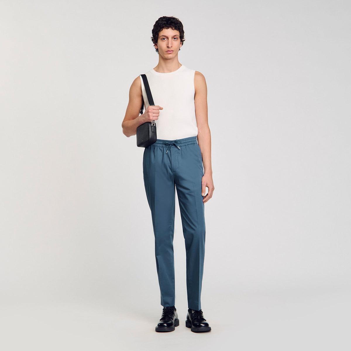 Sandro / Elasticated straight-leg trousers Thunderstorm Blue