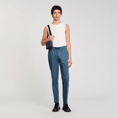 Sandro / Elasticated straight-leg trousers Thunderstorm Blue