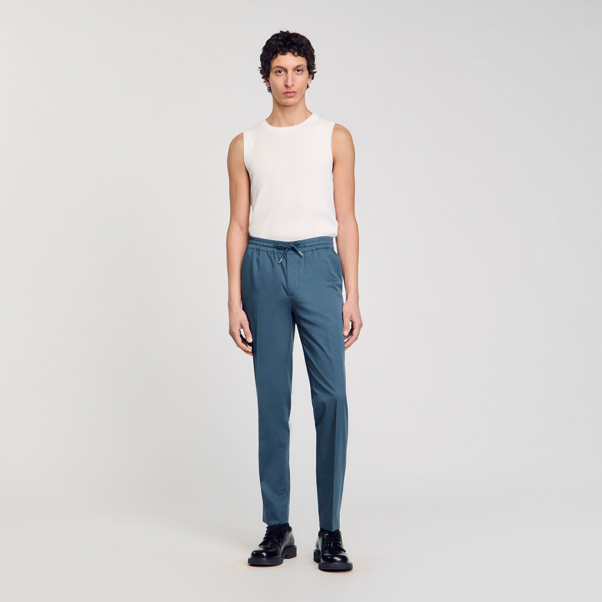 Sandro / Elasticated straight-leg trousers Thunderstorm Blue