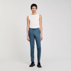 Sandro / Elasticated straight-leg trousers Thunderstorm Blue