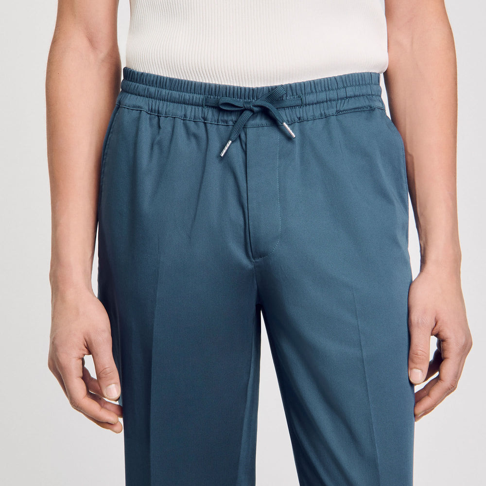Sandro / Elasticated straight-leg trousers Thunderstorm Blue