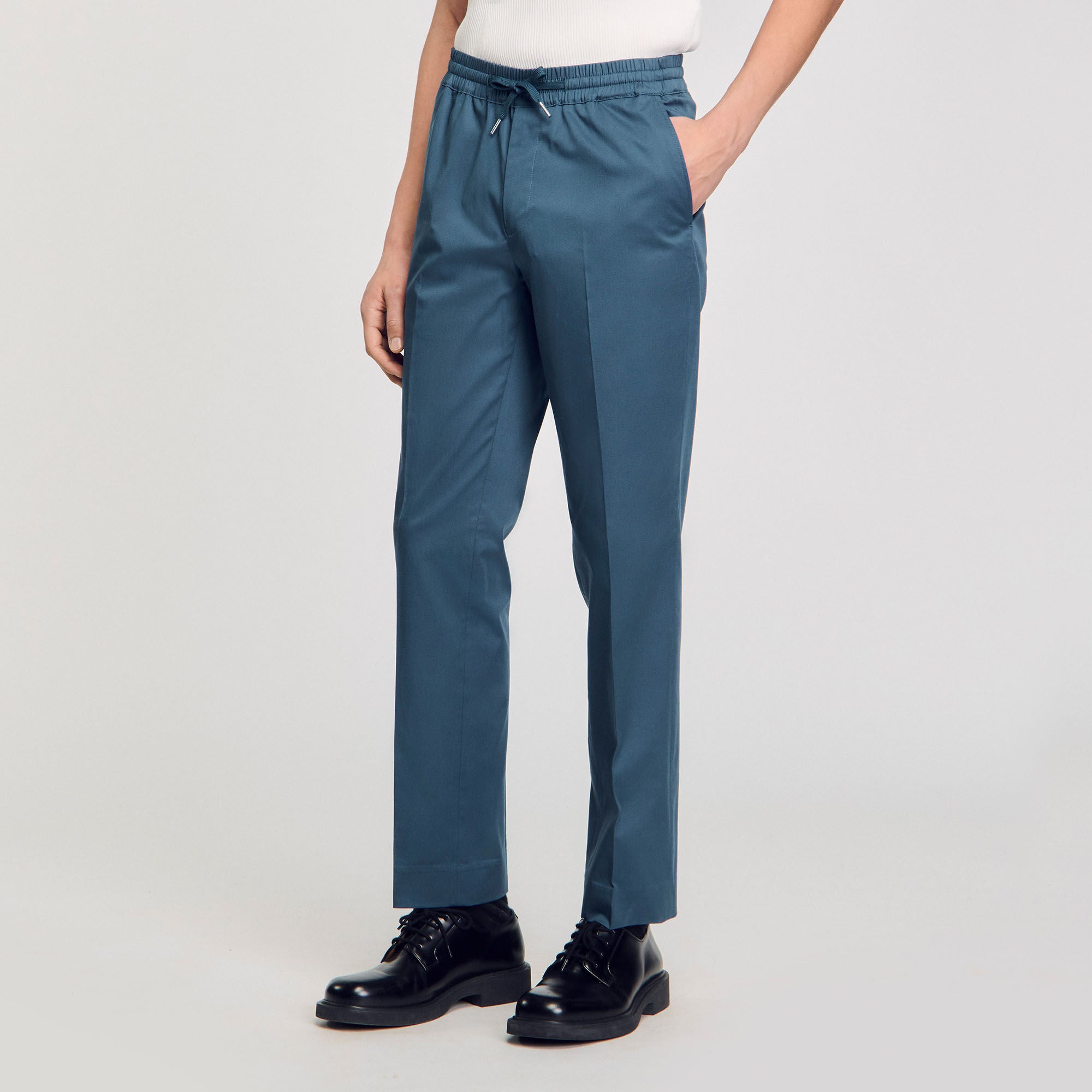 Sandro / Elasticated straight-leg trousers Thunderstorm Blue