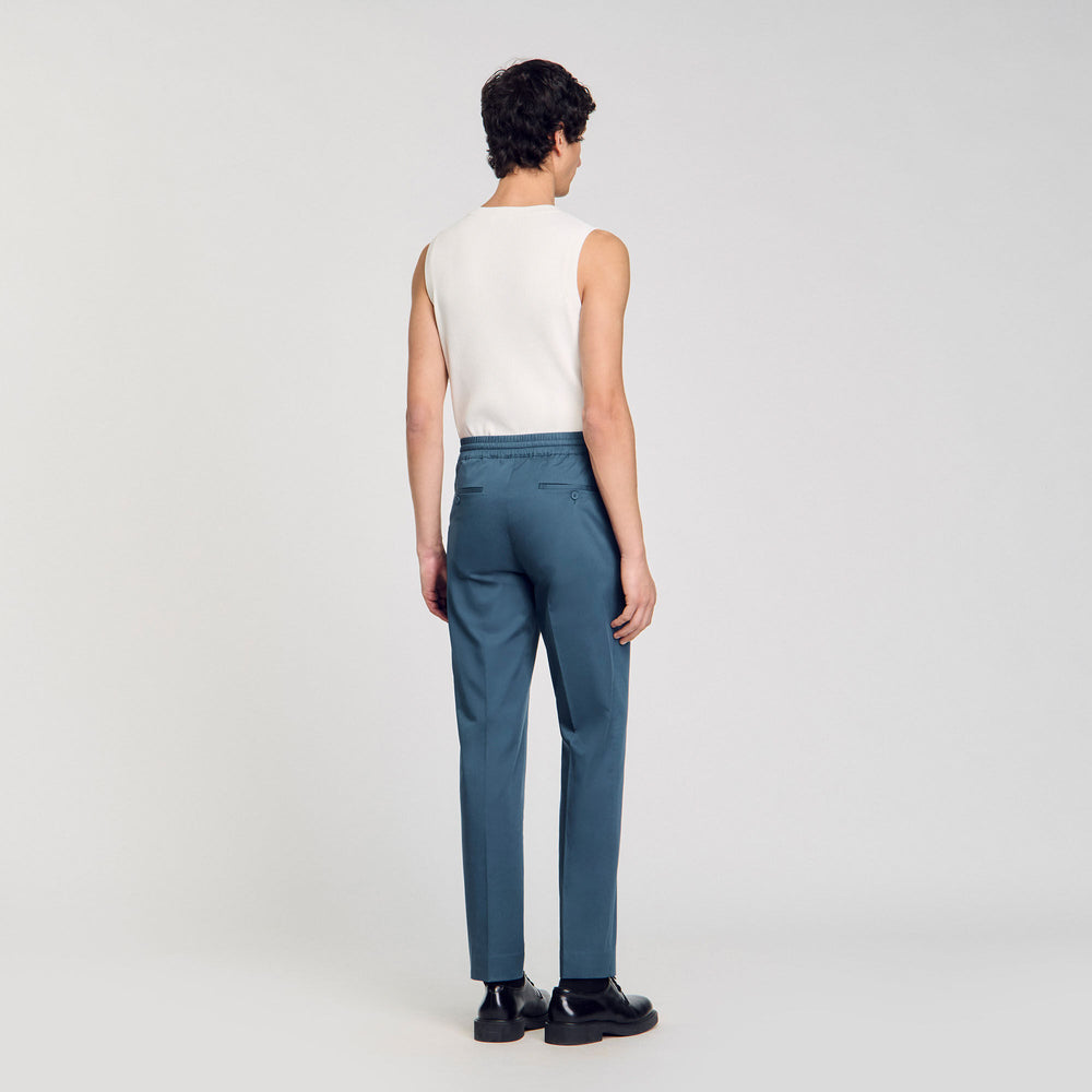 Sandro / Elasticated straight-leg trousers Thunderstorm Blue