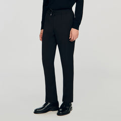 Sandro / Elasticated straight-leg trousers Black