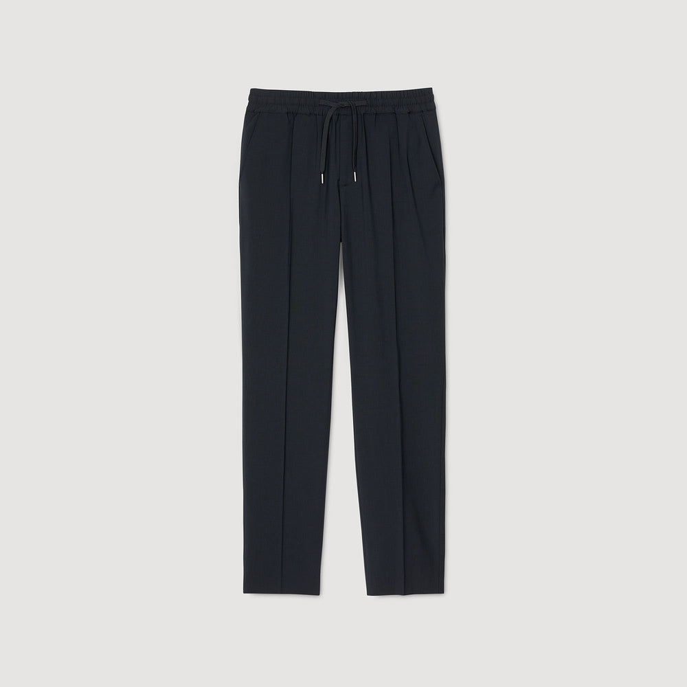 Sandro / Elasticated straight-leg trousers Black