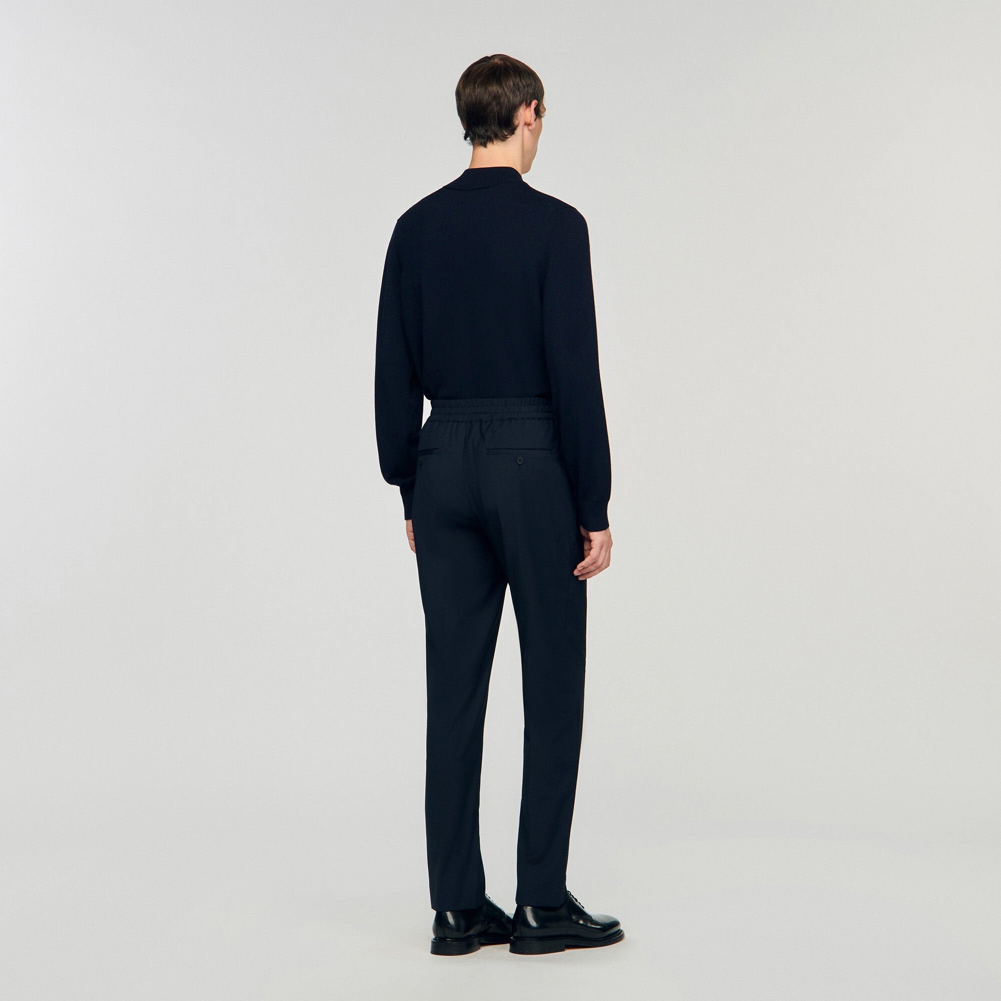 Sandro / Elasticated straight-leg trousers Navy Blue
