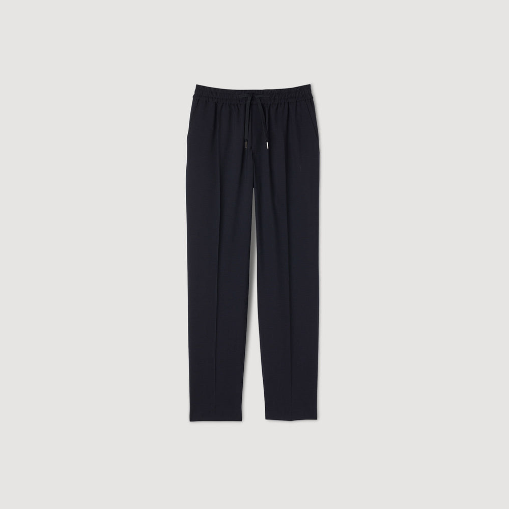Sandro / Elasticated straight-leg trousers Navy Blue