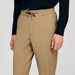 Sandro / Elasticated straight-leg trousers Dark Sand