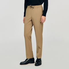 Sandro / Elasticated straight-leg trousers Dark Sand
