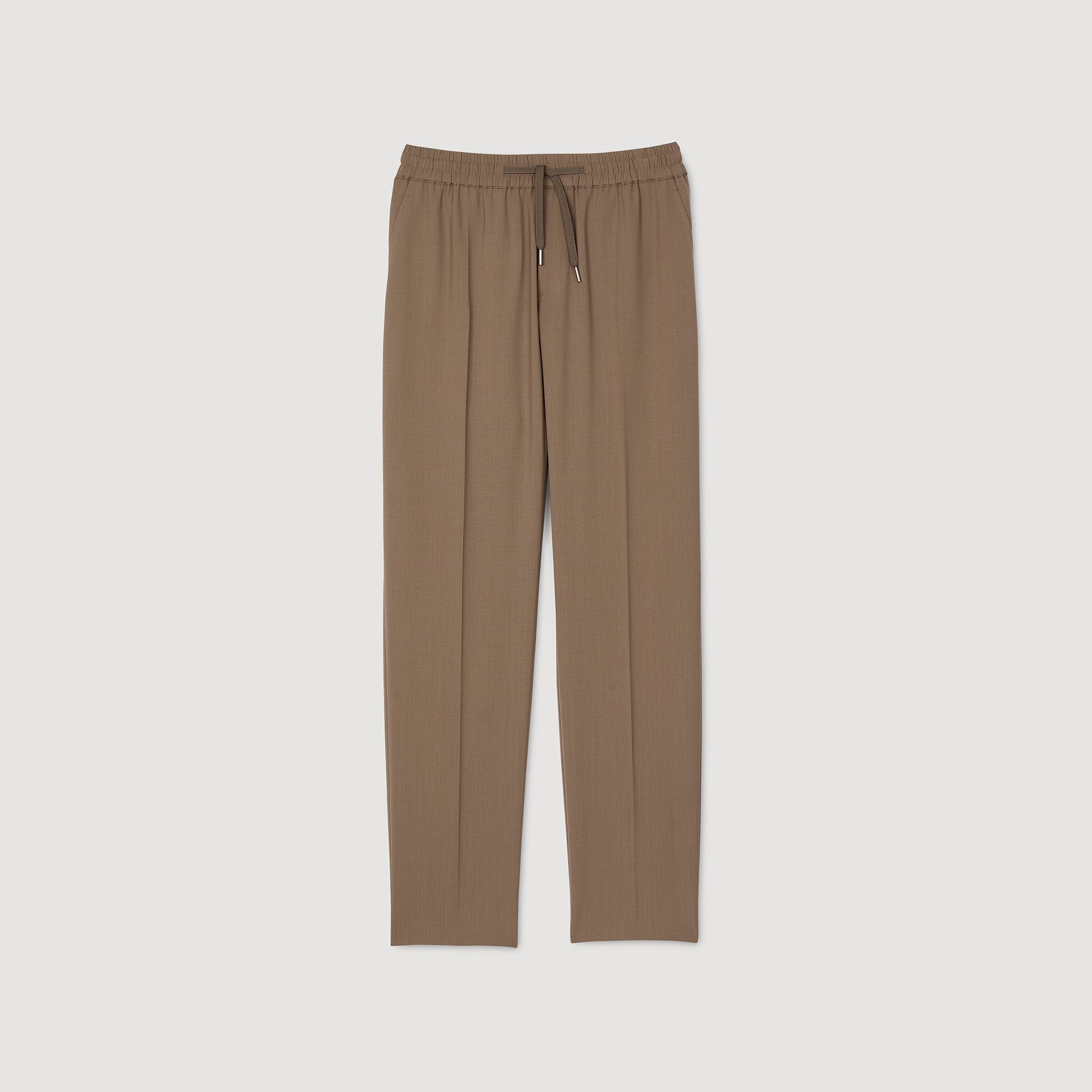 Sandro / Elasticated straight-leg trousers Dark Sand