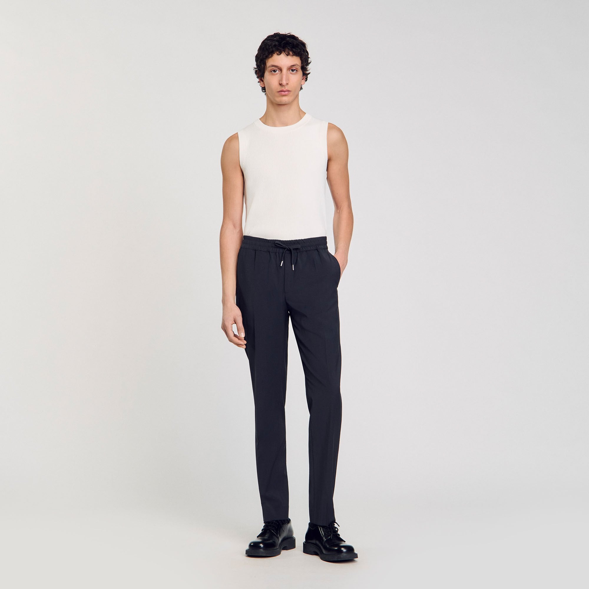 Sandro / Elasticated straight-leg trousers Fonte