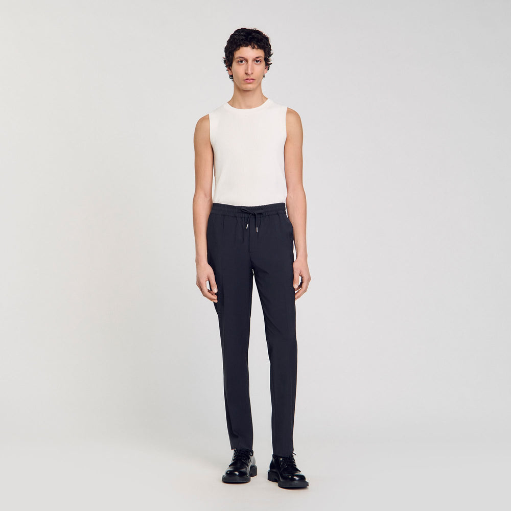 Sandro / Elasticated straight-leg trousers Fonte