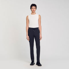 Sandro / Elasticated straight-leg trousers Fonte