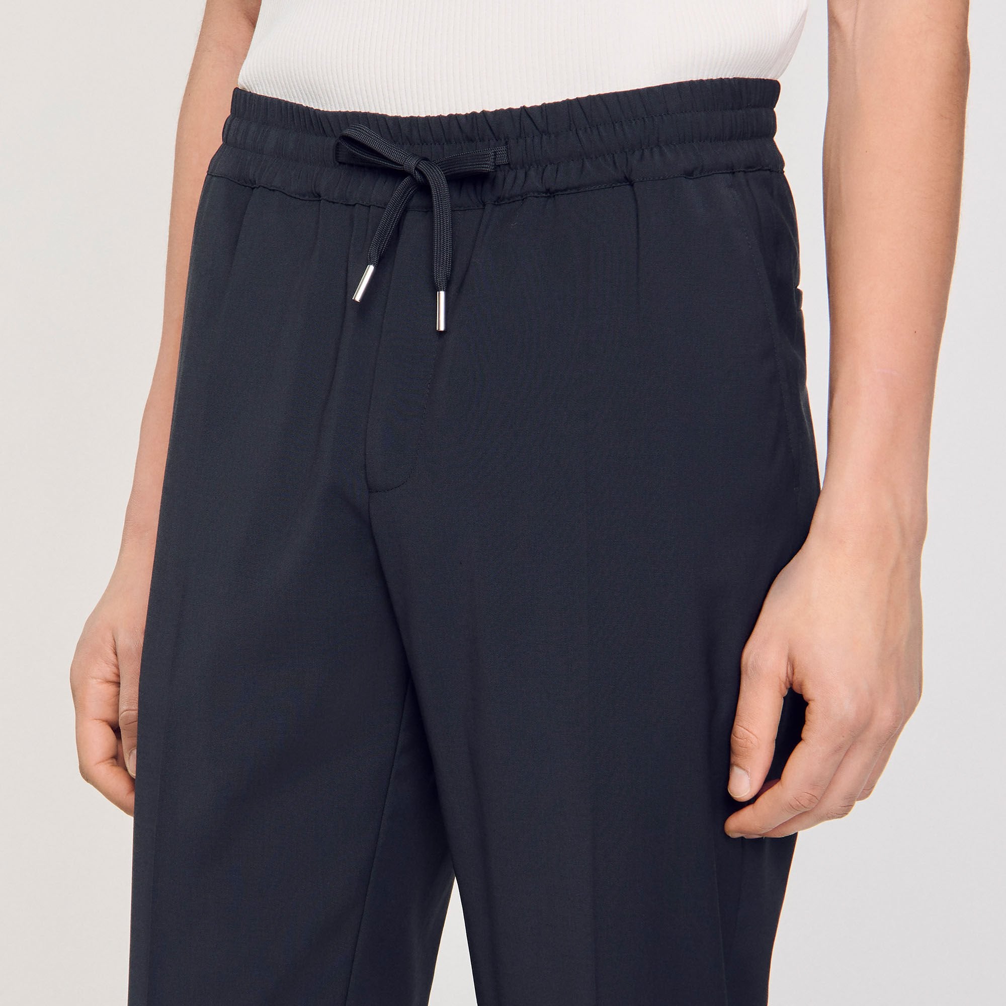Sandro / Elasticated straight-leg trousers Fonte