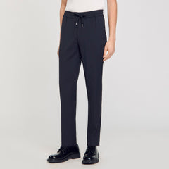 Sandro / Elasticated straight-leg trousers Fonte