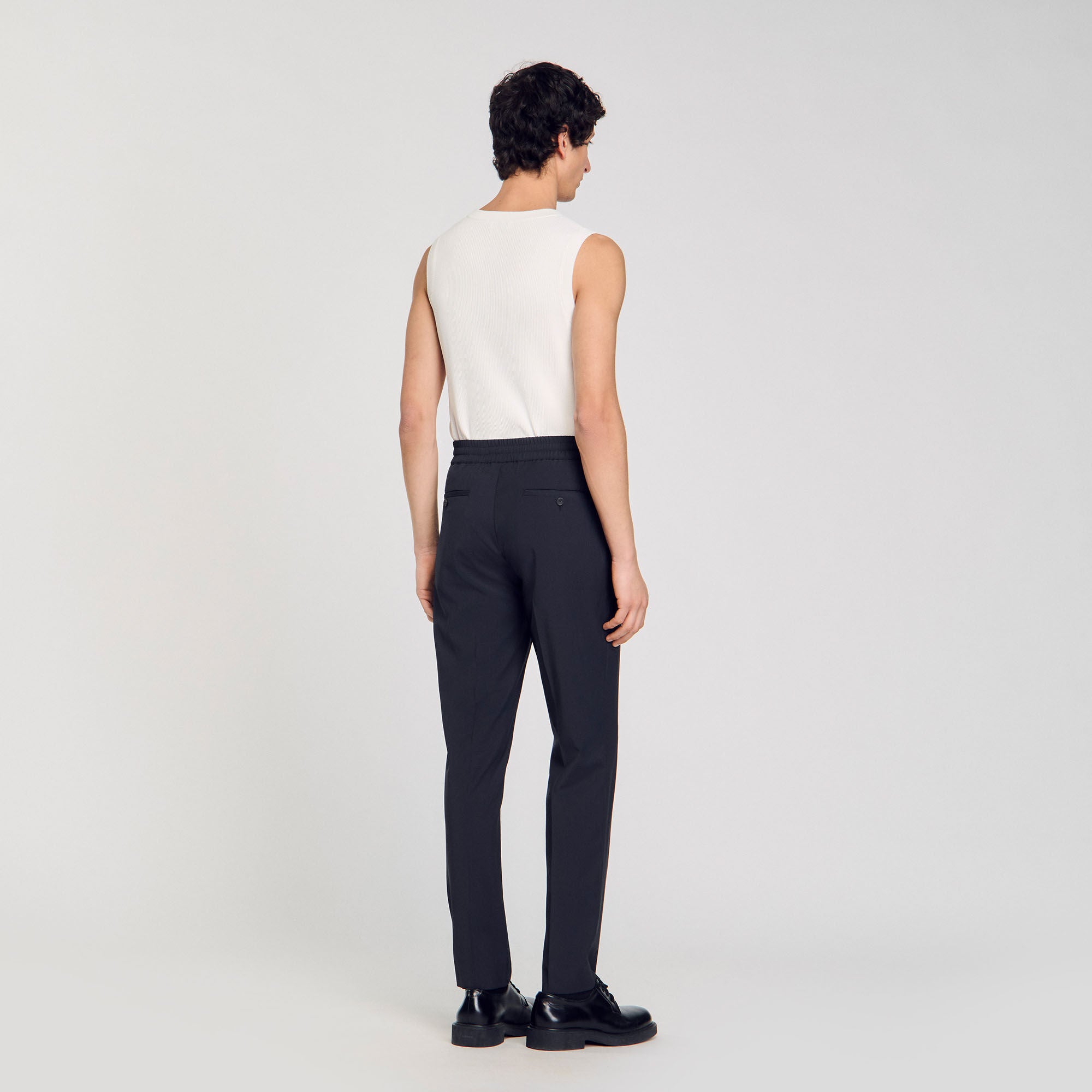 Sandro / Elasticated straight-leg trousers Fonte