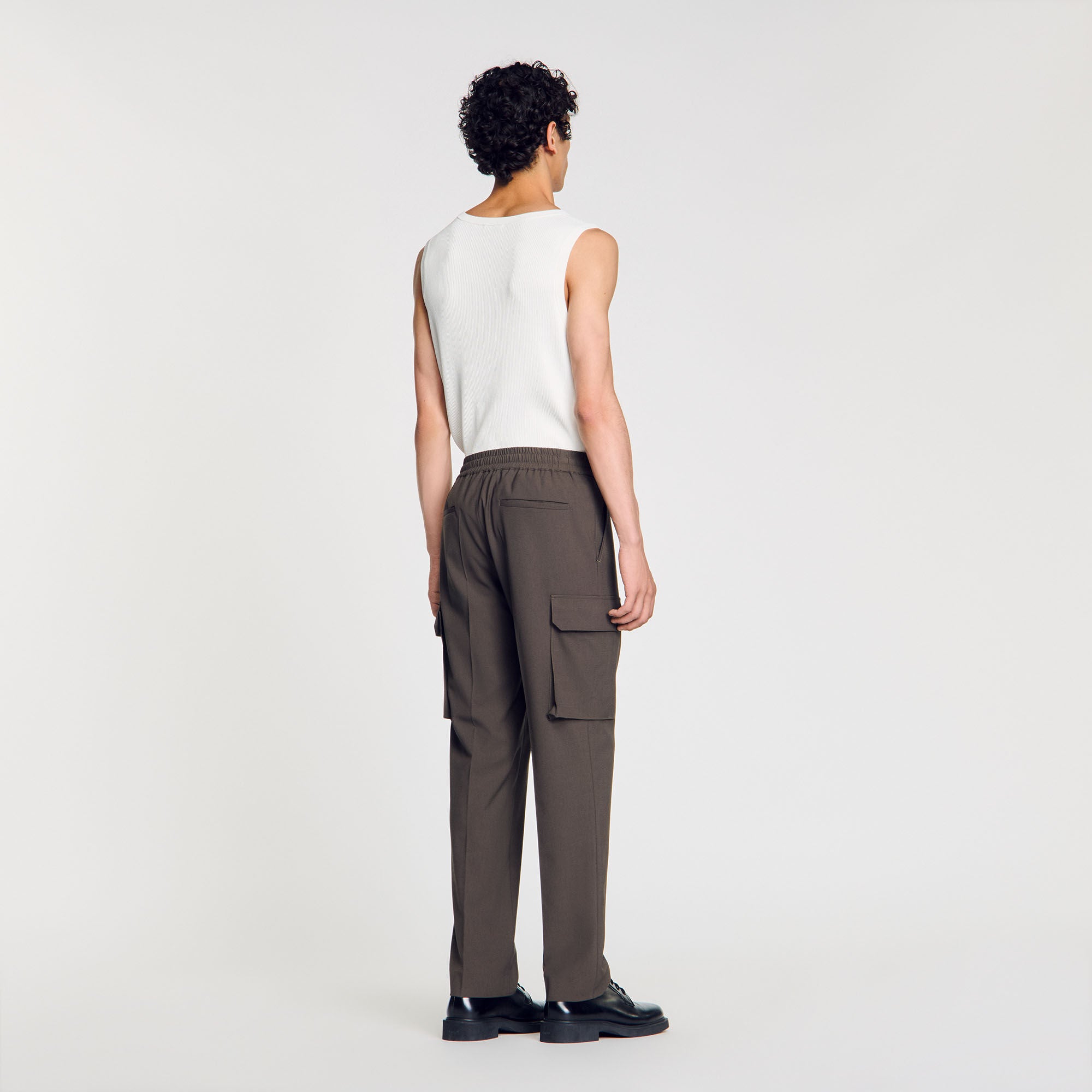 Sandro / Elasticated cargo trousers Dark Kaki.