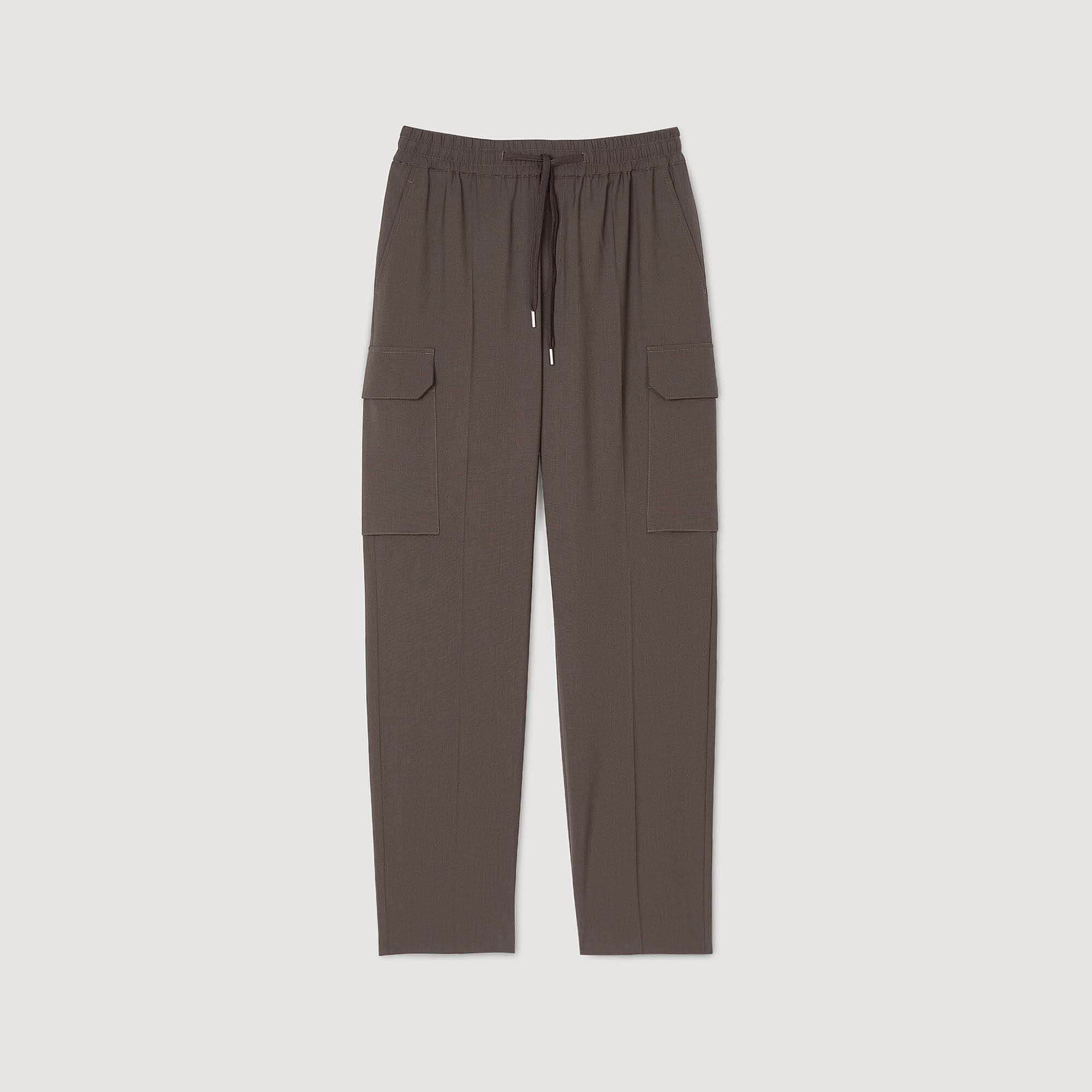 Sandro / Elasticated cargo trousers Dark Kaki.