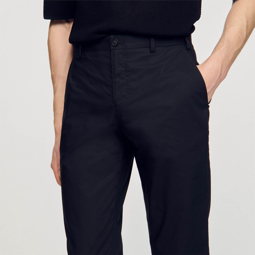 Sandro / Cotton carrot-cut trousers Black