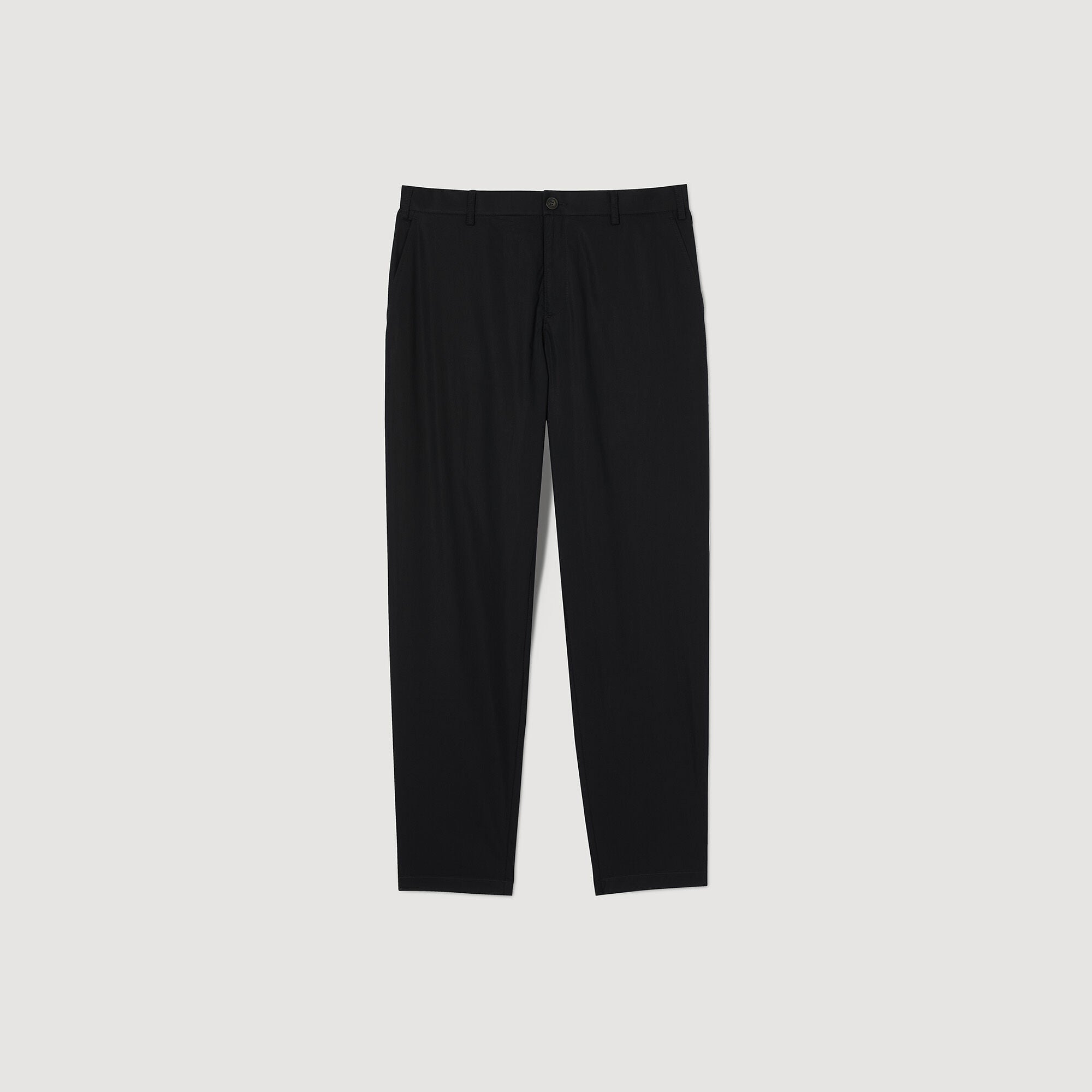 Sandro / Cotton carrot-cut trousers Black