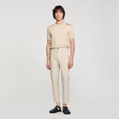 Sandro / Cotton carrot-cut trousers Light Grey