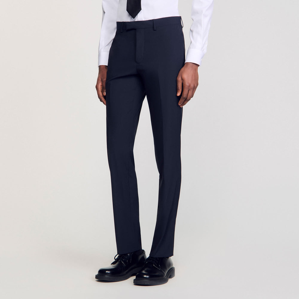 Sandro / Wool suit trousers Navy Blue