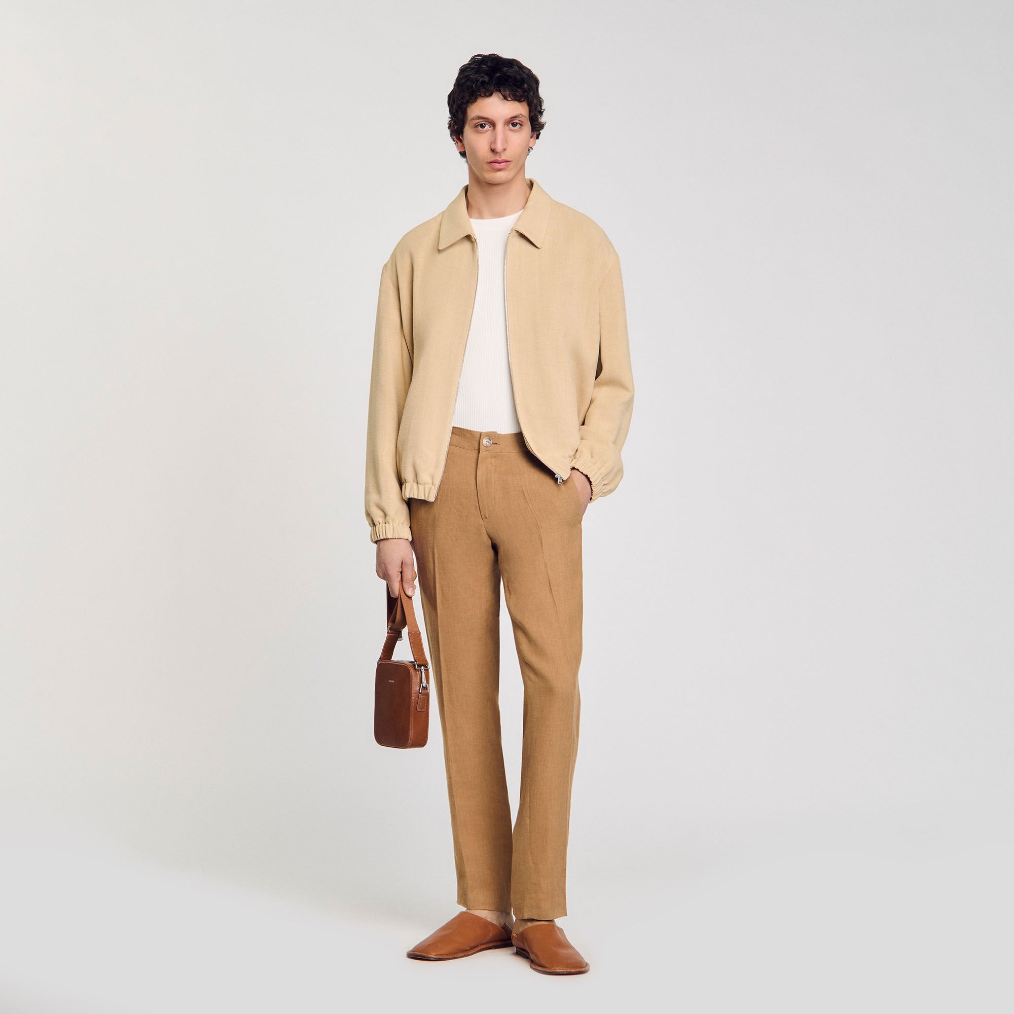 Sandro / Linen trousers Dark Sand
