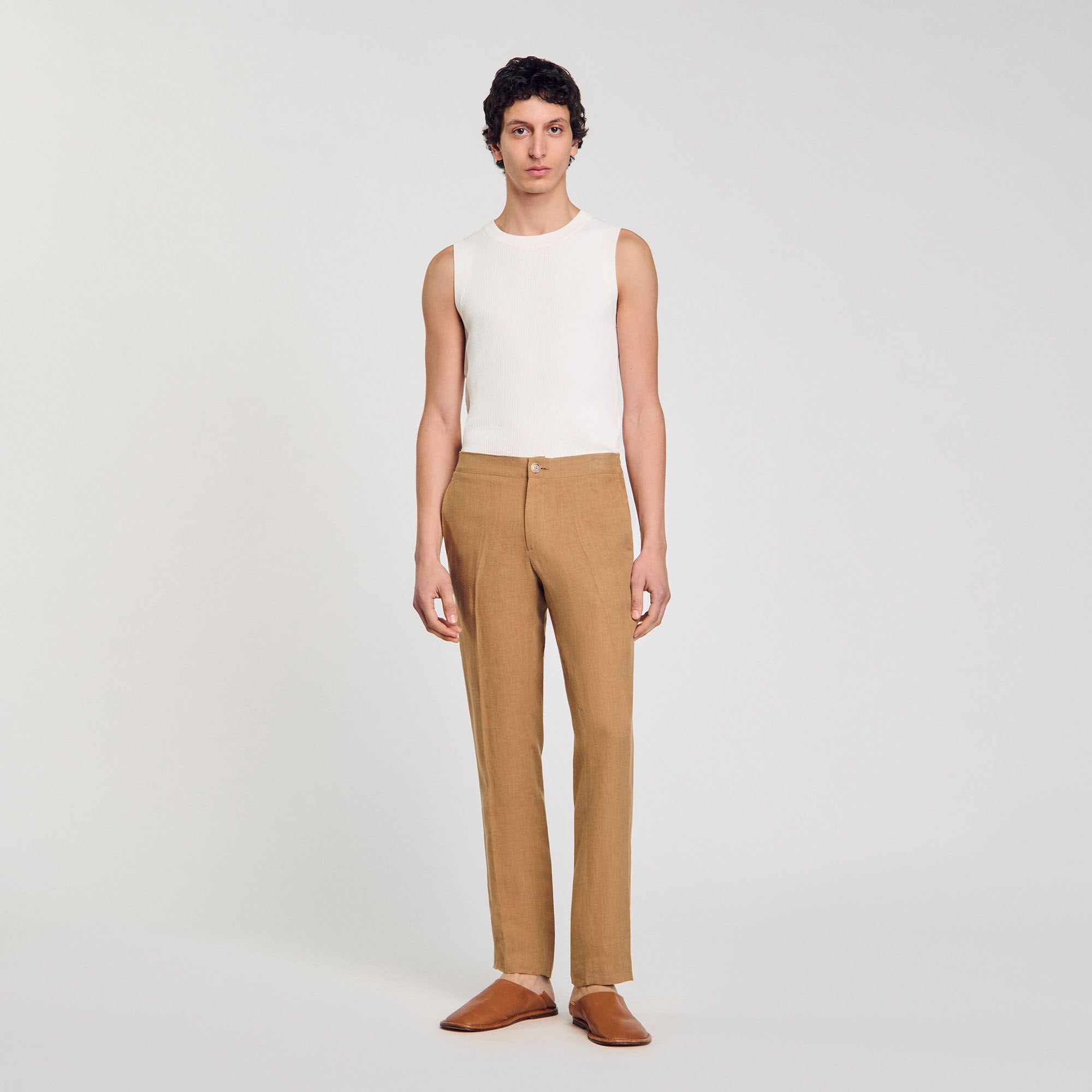 Sandro / Linen trousers Dark Sand
