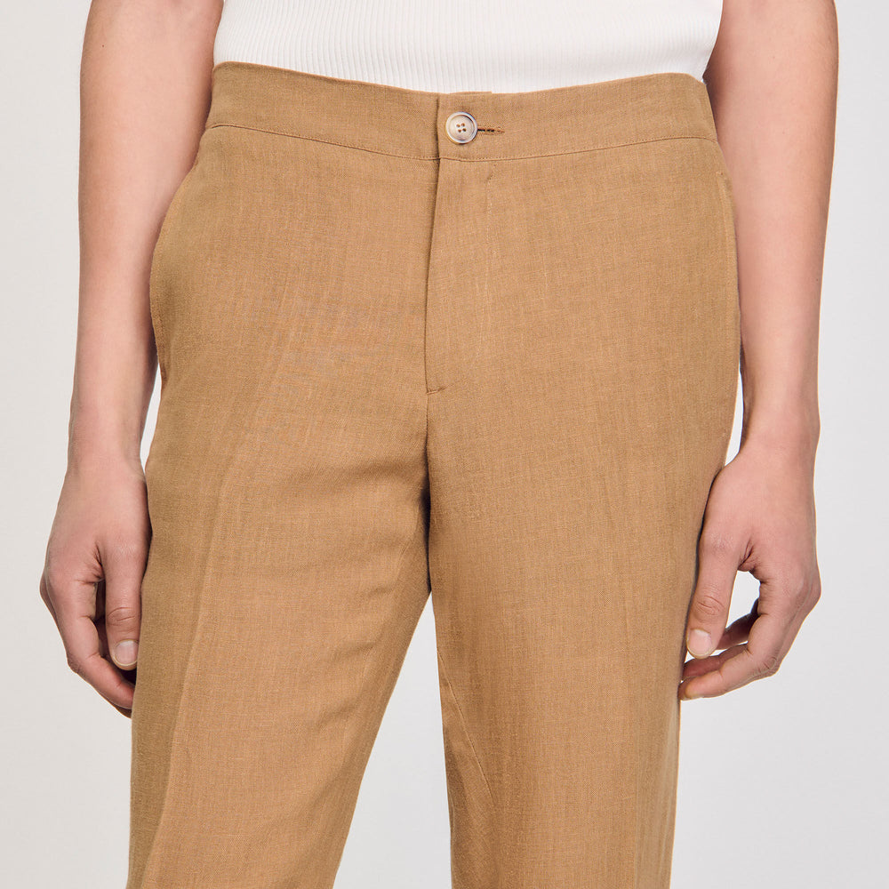 Sandro / Linen trousers Dark Sand
