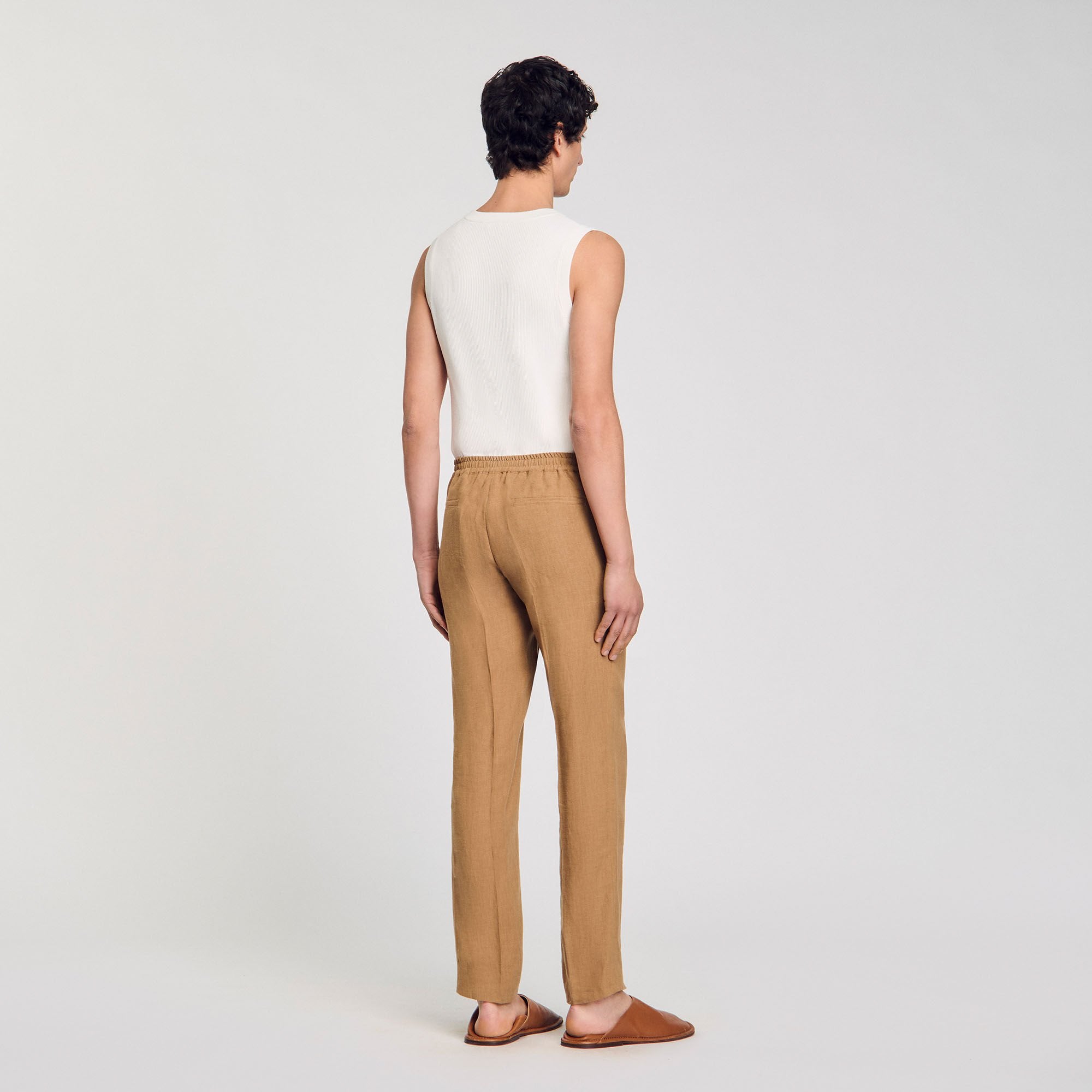 Sandro / Linen trousers Dark Sand