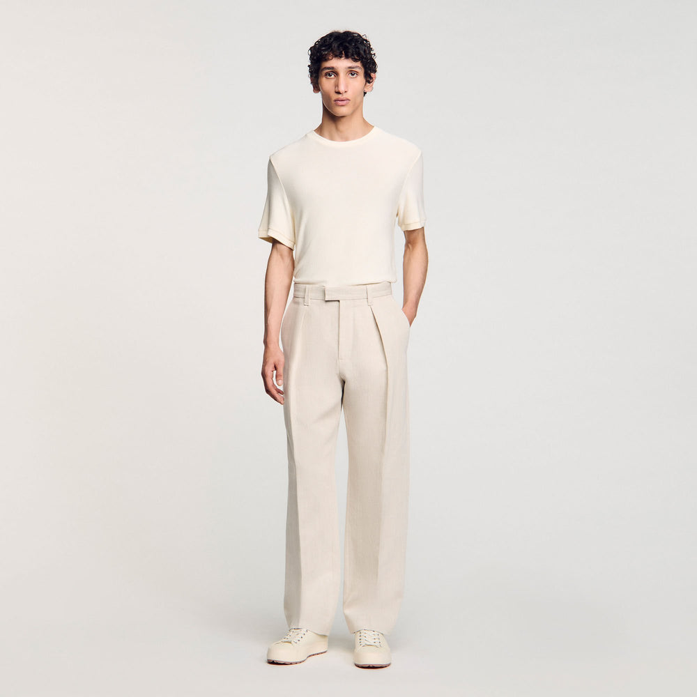 Sandro / Wide-leg trousers with creases Oats