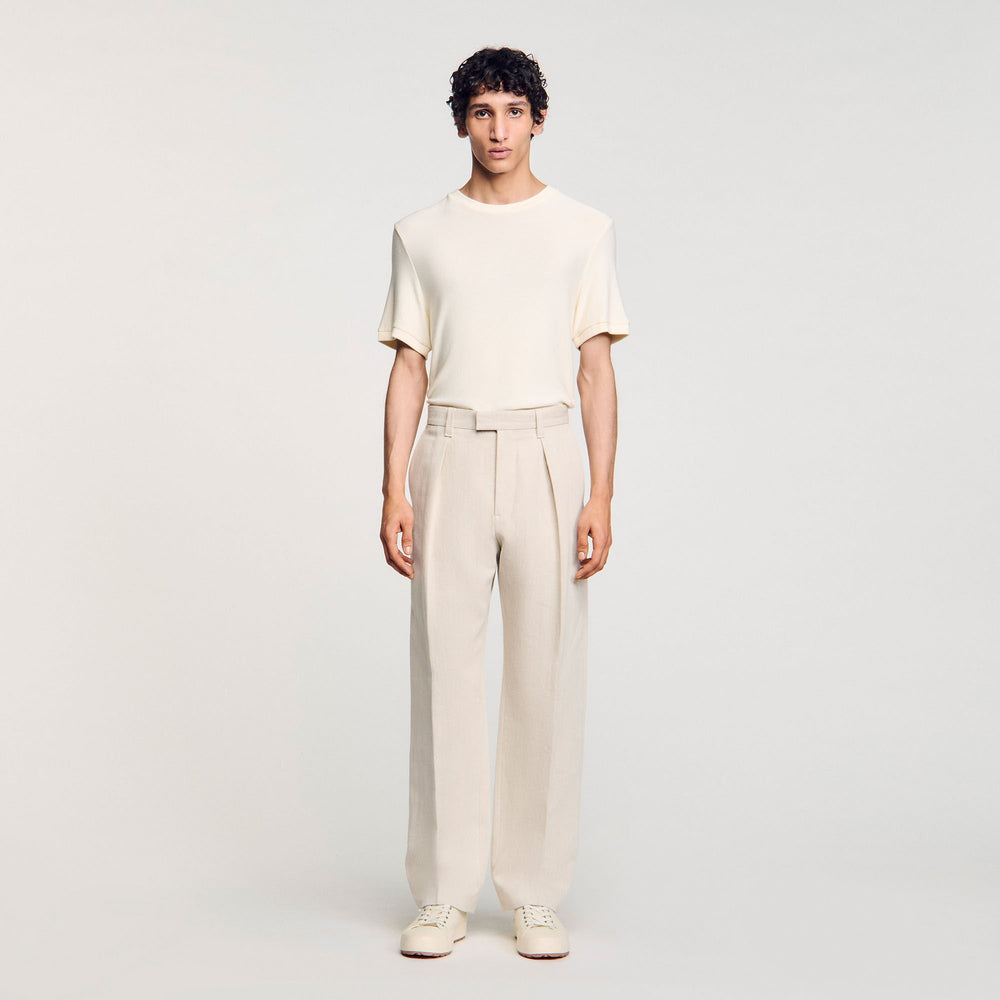 Sandro / Wide-leg trousers with creases Oats