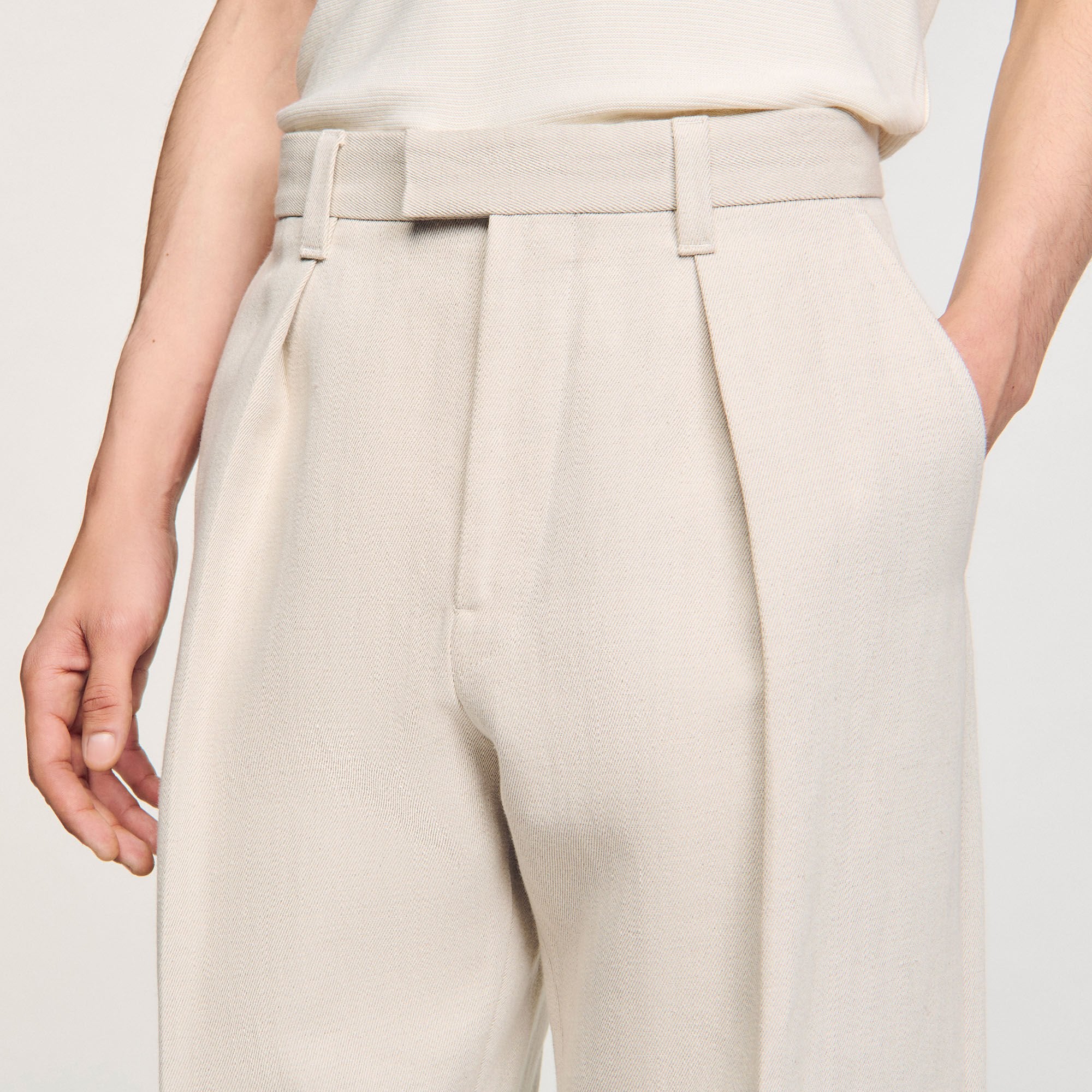 Sandro / Wide-leg trousers with creases Oats