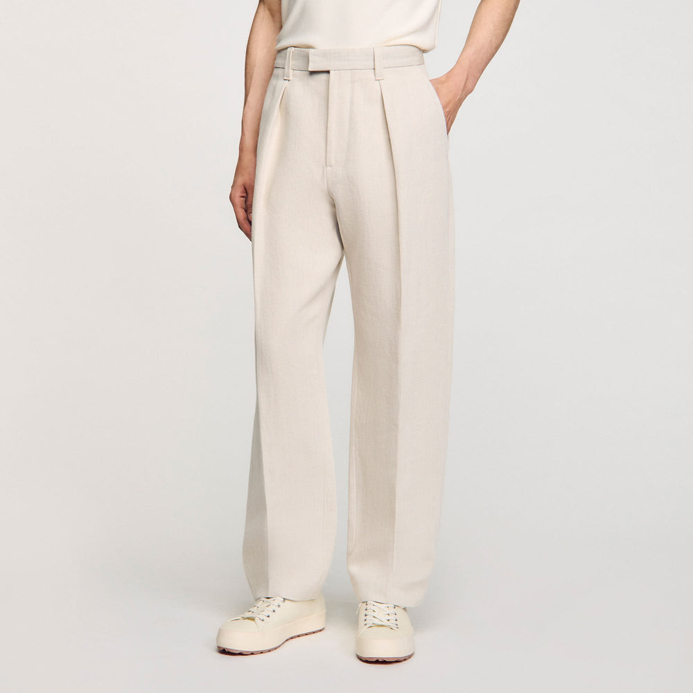 Sandro / Wide-leg trousers with creases Oats